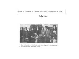 Sofía Polo en las escuelas de Huertas del Pombo (Palencia) 1933